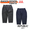[予約商品] 25-26 REPUBLIC & CO ウェア リパブリック BAGGY DENIM PANTS スノーボード バギー デニム パンツ メンズ レディース スノーボードウェア スノーウェアー アウトドア キャンプ 釣り スケートボード 2025 2026 日本正規品