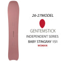 [予約商品] 26-27 GENTEMSTICK ゲンテンスティック BABY STINGRAY 151cm ベビースティングレイ レディース スノーボード パウダーボード ショートキャンバー 板 2026 2027