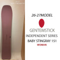 [予約商品] 26-27 GENTEMSTICK ゲンテンスティック BABY STINGRAY 151cm ベビースティングレイ レディース スノーボード パウダーボード ショートキャンバー 板 2026 2027