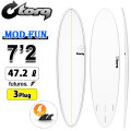 2026 torq surfboard トルク サーフボード PINLINE DESIGN MOD FUN 7'2 [White Pinline] ファンボード エポキシボード 初級者 初心者 ビギナー [営業所留め送料無料]