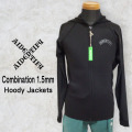 [現品限り] 2025 AIDENTIFY アイデンティファイ ウェットスーツ ジャケット 1.5mm Combination Hoody Jackets メンズ  サーフ ジャケット タッパー ラッシュガード UPF50+ 国内生産 