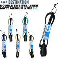 ディスティネーション リーシュコード 7mm 9'0ft DOUBLE SWEIVEL LEASH MATT MEDIUM KNEE ミディアムウェーブ用 ダブル スイベル マットリーシュ スウィベル DESTINATION
