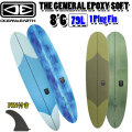 [follows特別価格] O&E 2026 OCEAN＆EARTH オーシャンアンドアース サーフボード THE GENERAL EPOXY SOFT 8’6 SINGLE FIN 1Plug ソフトボード ロングボード [営業所止め送料無料]