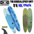 [follows特別価格] O&E 2026 OCEAN＆EARTH オーシャンアンドアース サーフボード THE GENERAL EPOXY SOFT 9'6 future対応 SINGLE FIN 1Plug ソフトサーフボード ロングボード ミッドレングス [営業所止め送料無料]