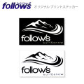 follows 限定ステッカー 四角 山波 プリントステッカー シール  アクセサリー 2カラー 120×78mm フォローズ I-1~2
