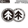GRAY SNOWBOARD グレイ スノーボード ステッカー ENGINEERING [3] [4] 120mm×120mm シールタイプ 丸