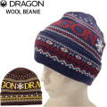 [メール便発送商品] 25-26 DRAGON ドラゴン WOOL BEANIE ウールビーニー ビーニー 帽子 防寒 スノーボード アウトドア 日本正規品