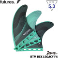 ショートボード用フィン futures. F4 Legacy RTM HEX NEUTRAL Sサイズ フューチャーフィン トライフィン 3枚 オールラウンド サーフィン サーフボード 