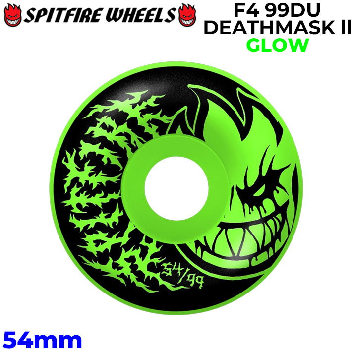 SPIT FIRE スピットファイアー ウィール FORMULA FOUR F4 99DU RADIAL FULL DEATHMASK ll 54mm [S14] 蓄光モデル スケートボード スケボー パーツ SKATE BOARD WHEEL SK8