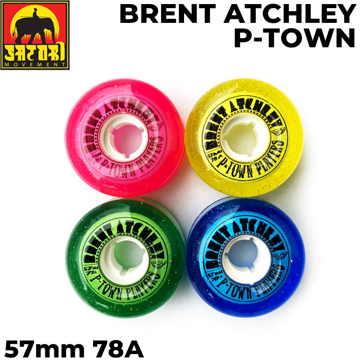 スケートボード ウィール SATORI MOVEMENT WHEEL サトリウィール BRENT ATCHLEY P-TOWN PLAYERS [2] 78A 57mm サトリムーブメント ソフトウィール SKATE BOARD 