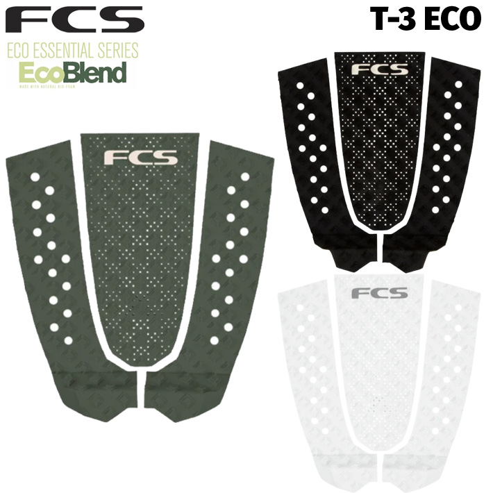 2026 FCS サーフボード デッキパッド [T-3] ECO BLEND エフシーエス サーフトラクション ショートボード用 T3 3ピース サーフィン 