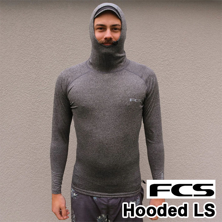 25 メンズ 長袖 ラッシュガード フード付き UPF50+ FCS ESSENTIAL HOODED LONG SLEEVE RASH 紫外線 UVカット サーフィン マリンスポーツ [メール便発送商品] 