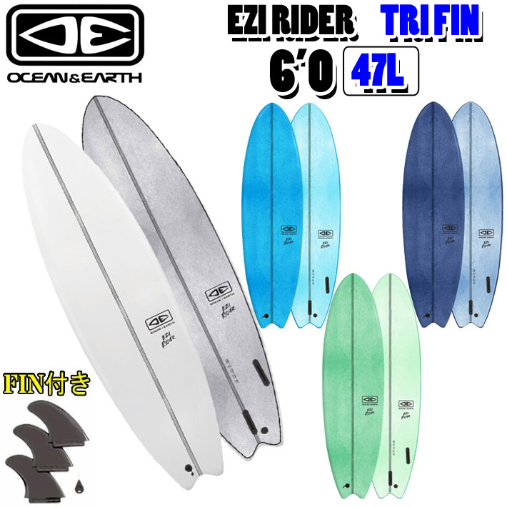 [follows特別価格] 2025 OCEAN＆EARTH オーシャンアンドアース サーフボード EZI RIDER 6’0 ソフトボード フィン付き ショートボード ソフトサーフボード サーフィン [営業所止め送料無料]