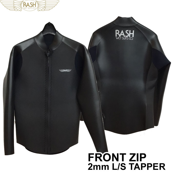 数量限定生産！2026 RASH ラッシュ ウェットスーツ タッパー フロントジップ 長袖ジャケット BLKスキン 2mm メンズ  JB FRONT ZIP TYPE クラシックスタイル ウエットスーツ 日本製