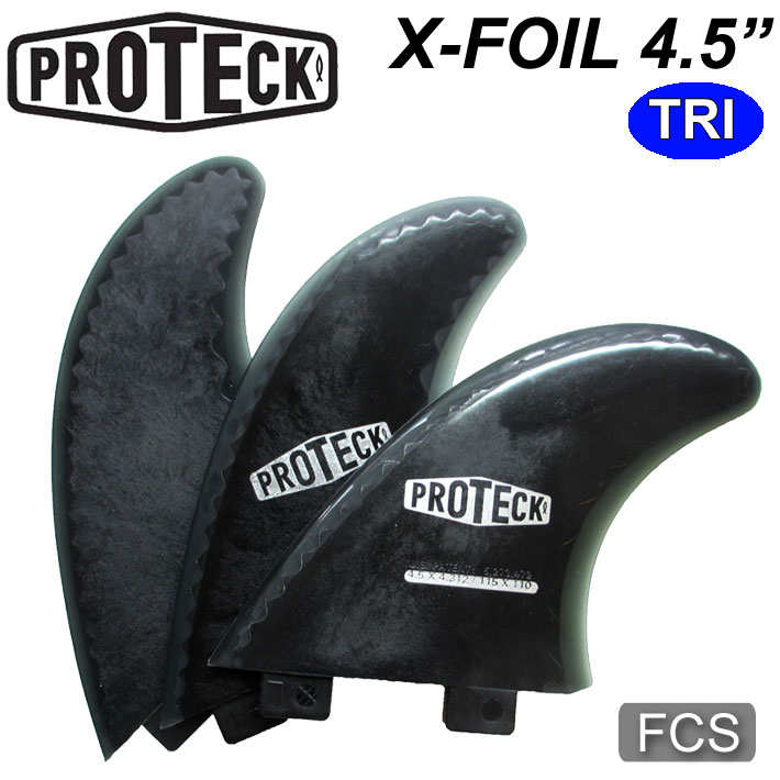 PROTECK FIN プロテック フィン X-FOIL 4.5"" FCS [80A] エックスフォイル サーフィン ショートボード用フィン トライフィンセット