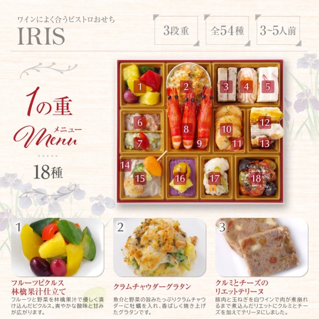 ワインによく合うビストロおせち「アイリス4