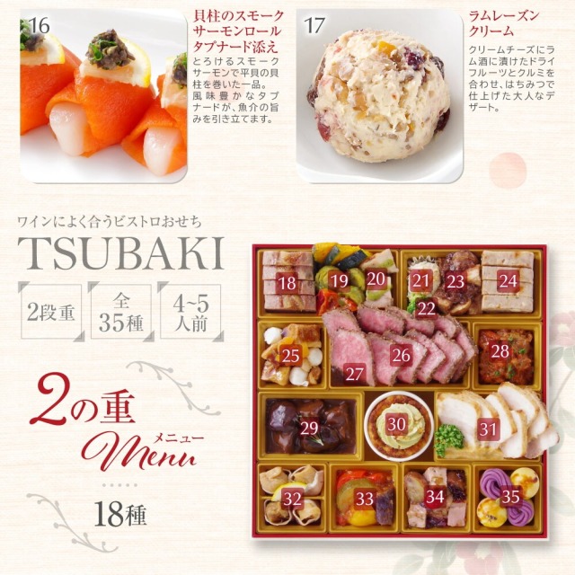 ワインによく合うビストロおせち「ツバキ8