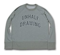 海千山千會 UNHALF DRAWING 【アンハーフ　ドローイング】 UNHALF DRAWING COLLEGE LOGO SWEAT CREW