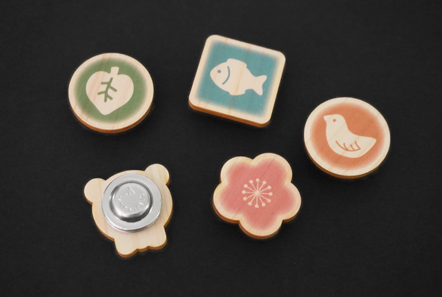 木製マグネットバッジ