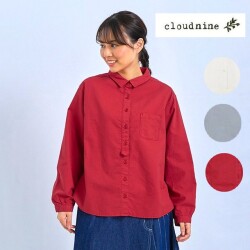 cloud nine クラウドナイン コットンオックス布帛シャツブラウス nbs1568m
