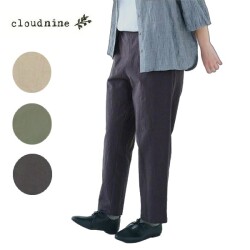 cloud nine クラウドナイン 脇後ろゴム入り９分丈テーパードパンツ nez1878m