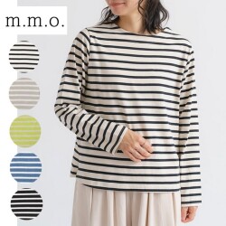 m.m.o ボートネック長袖ボーダーｔシャツ cic4297m