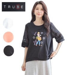 trube レース袖イラストガールTシャツ n13-220m