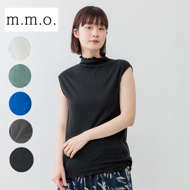m.m.o ボトルネックシアーノースリーブTシャツ ctc4352m