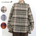 cloud nine クラウドナイン 両面起毛チェック柄毛混シャツチュニック ntu1734m