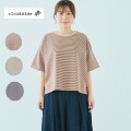 cloud nine クラウドナイン コットン天竺細ボーダー柄ゆったりｔシャツ ncs1905m