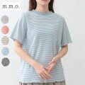 m.m.o クールネック半袖ボーダーTシャツ cic4351m