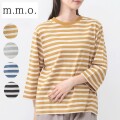 m.m.o クルーネック７分袖ボーダーｔシャツ cic4368m