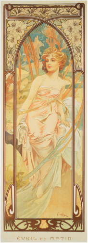 ミュシャ　ステンドグラス　シール　MU-01