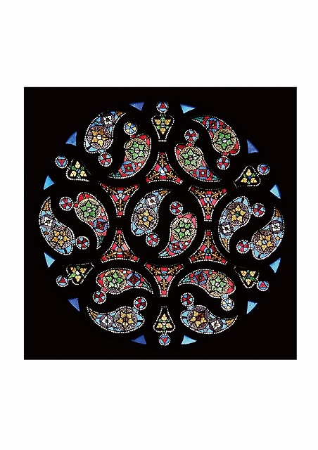 S-16【世界のステンドグラスシール】　ペイズリー　　タイプC　W210mm×H210mm