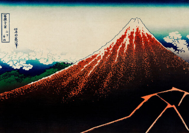 UK004　【葛飾北斎】　冨嶽三十六景　山下白雨　 タイプC　W297mm×H210mm