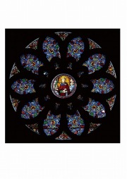 S-03【世界のステンドグラスシール】　サンテチェンヌ教会　　タイプC　W500mm×H500mm