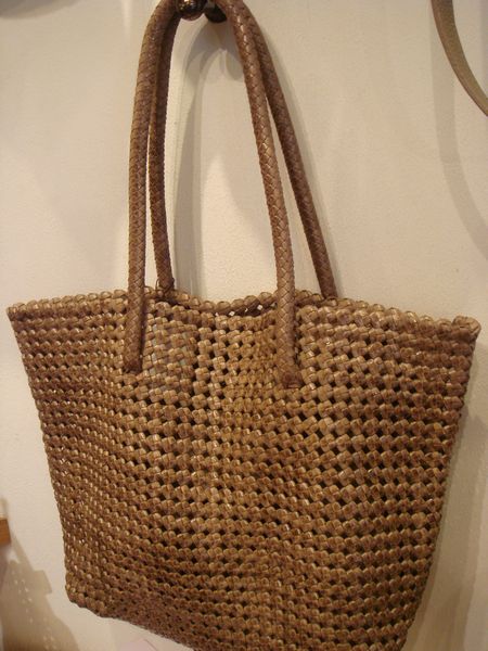 ヤギ革メッシュトートバッグ　グリーン