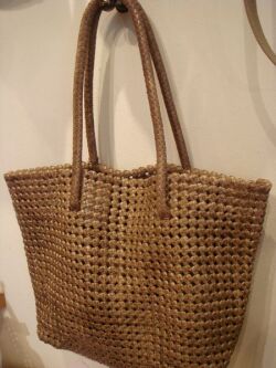 ヤギ革メッシュトートバッグ　グリーン