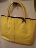 レザーエナメルAバッグ　イエロー