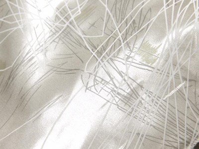 Peサテン抽象柄プリント（シャンパンゴールド） メイン