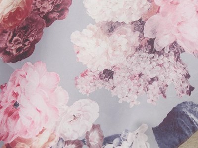 高密度薄手タフタプリント（グレー） メイン