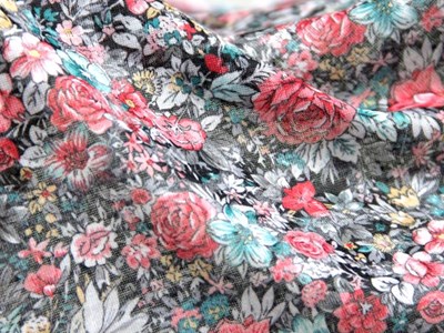 Pe/Raオパール天竺 花柄プリント（レッド） メイン