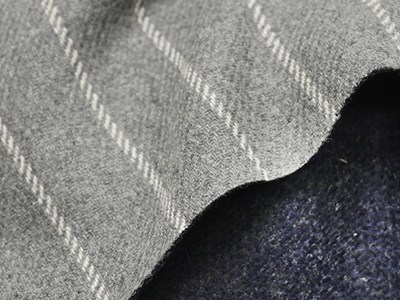 ウールダブルフェイスストライプ（グレー） メイン