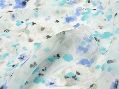 シフォン小花柄プリント（アクアブルー） メイン4:3