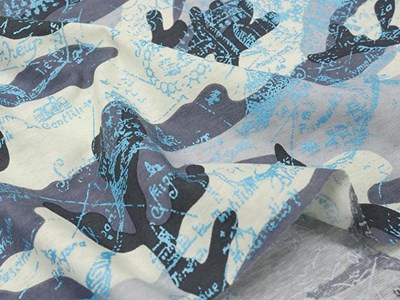 強撚天竺カモ柄PT（グレー） メイン