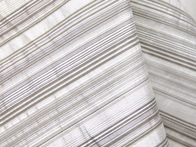 SOVRATEX シルク混マルチボーダー薄手織り（ライトグレー） メイン