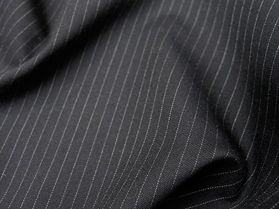 ウールピンストライプストレッチ（ブラック） メイン4:3