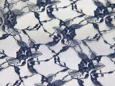 小花柄チュールレース（ネイビー） メイン