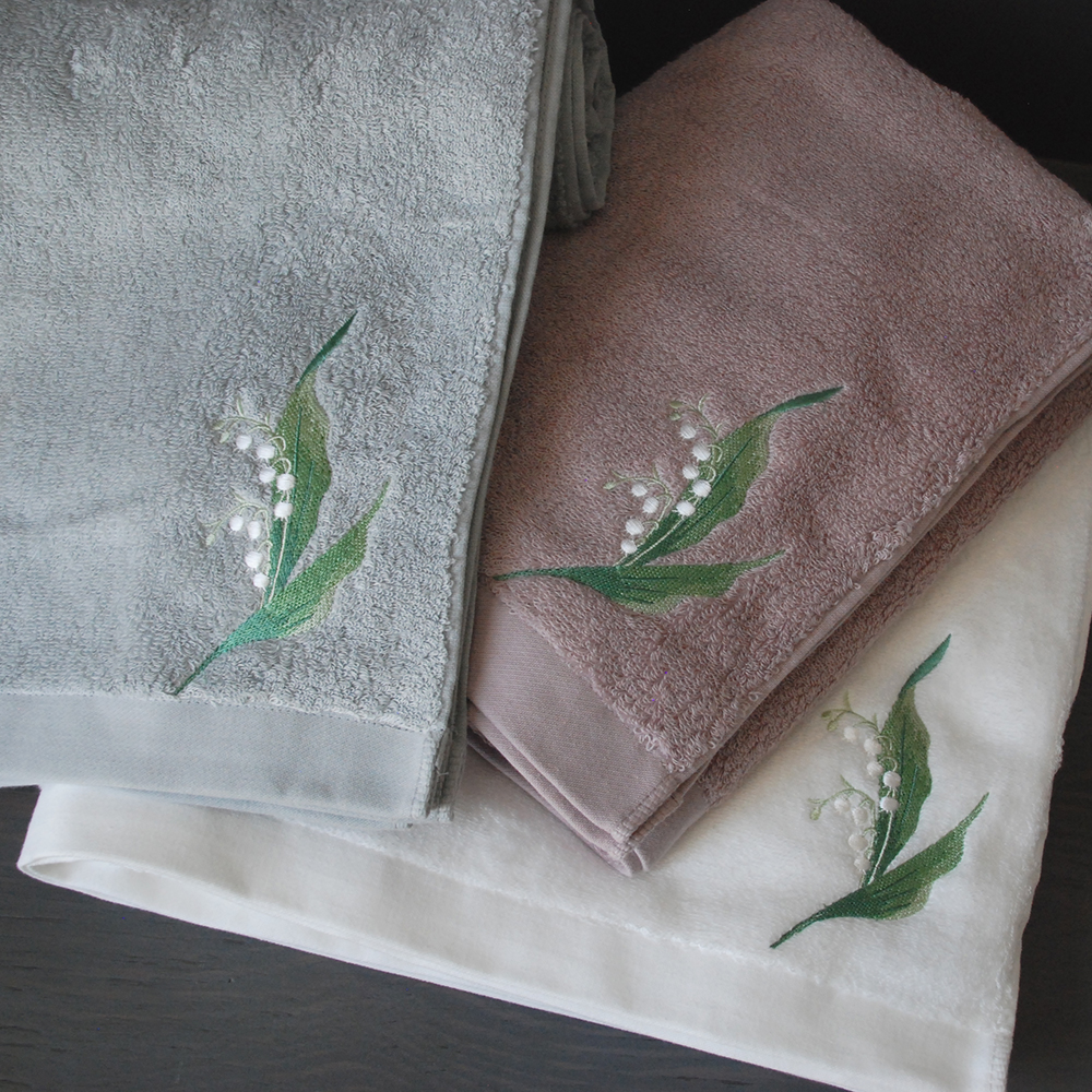 ミュゲ刺繍バスタオル