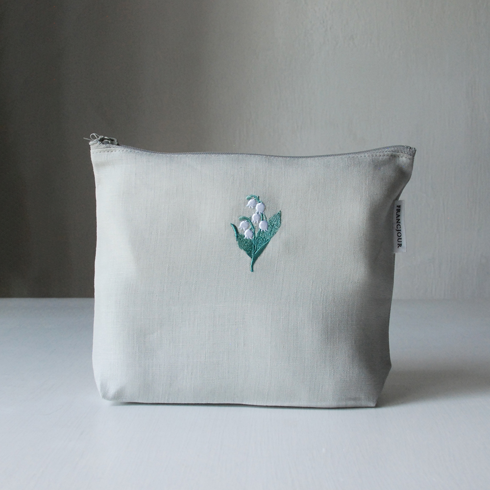 francjour フランジュール ｜ ミュゲ24刺繍リネン巾着